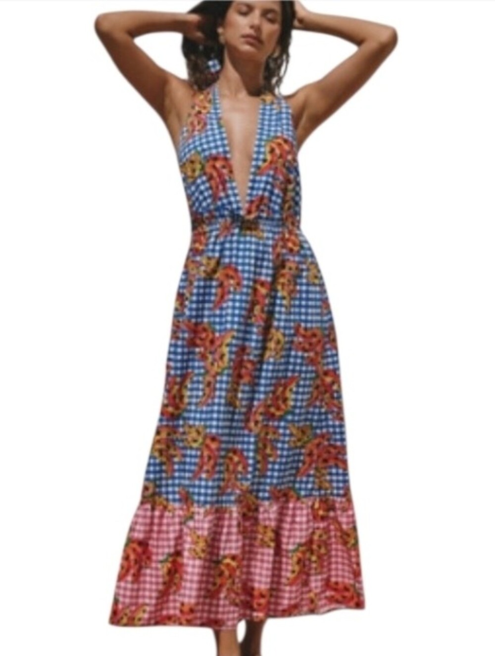 Farm Rio x Anthropologie Tiered Cotton Maxi Dress NWT Size M
